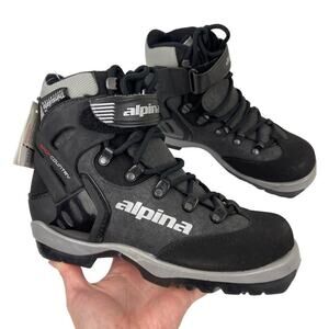 New Alpina BC 1550 Backcountry Telemark Black Gray Ski Boots Size 36